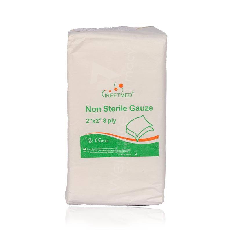 Greetmed Non Sterile Gauze 2''X2'' 8Ply 100'S - Wellcare Pharmacy