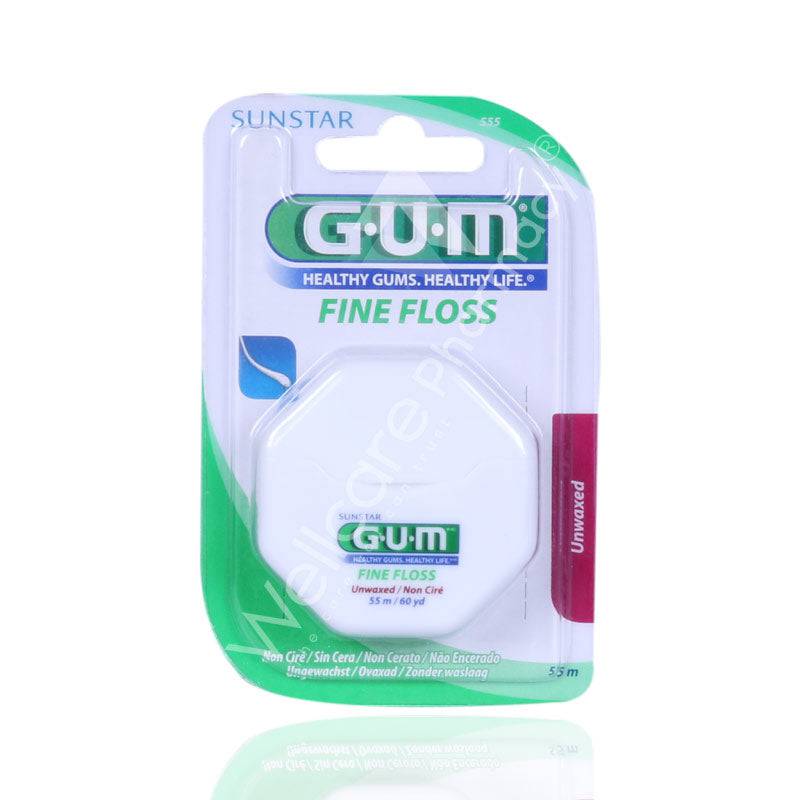 Gum Dental Fine Floss Unwaxed 555Ma - Wellcare Pharmacy