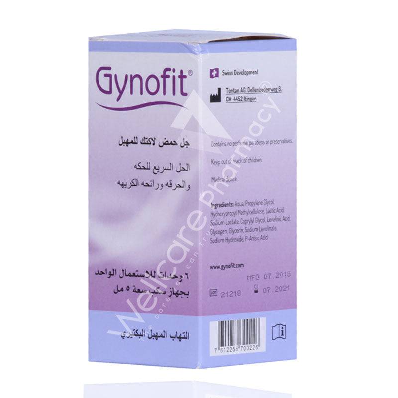 Gynofit Lactic Acid Vaginal Gel 6X5ml - Wellcare Pharmacy