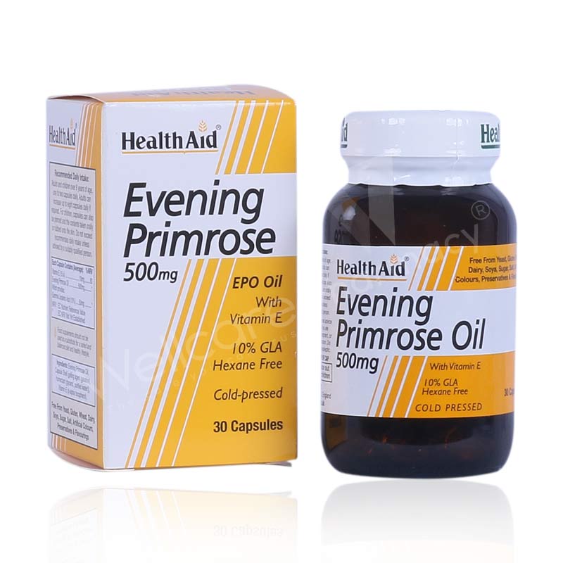 Health Aid Evening Primerose Oil 500Mg And Vitamin E Capsules 30'S