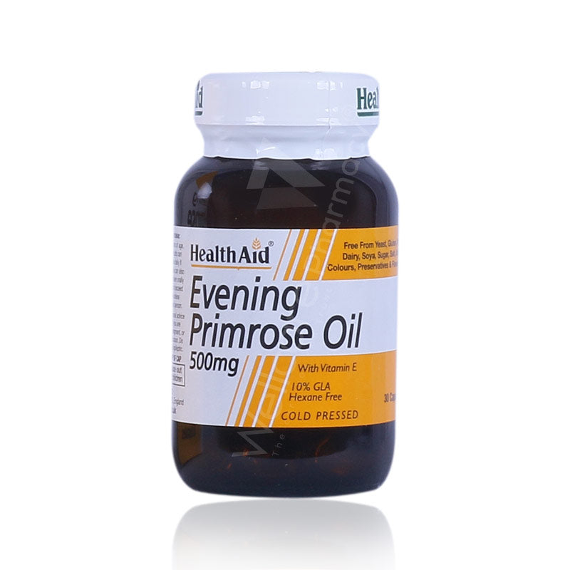Health Aid Evening Primerose Oil 500mg And Vitamin E Capsules 30'S