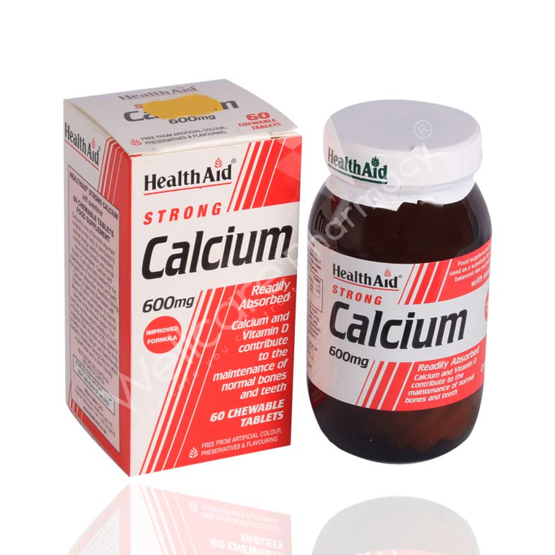 Health Aid Strong Calcium 600Mg Chewable Tablets 60'S