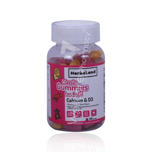 Herbaland Classic Gummies For Kids Calcium&D3 60'S
