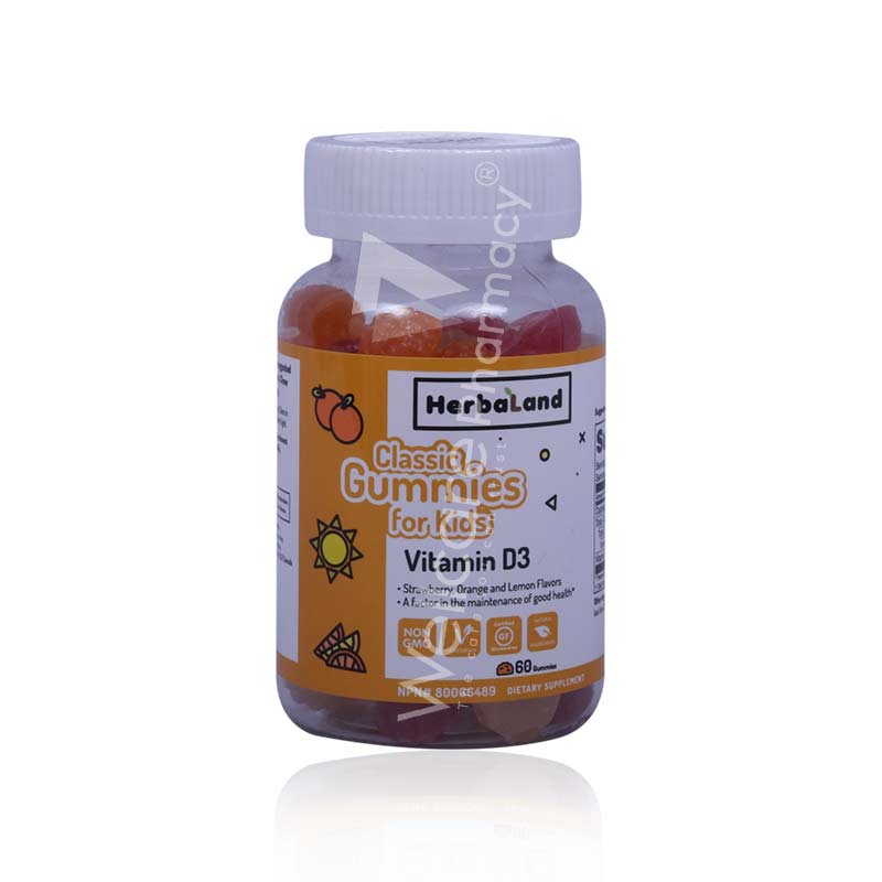 Herbaland Classic Gummies For Kids Vitamin D3 60'S