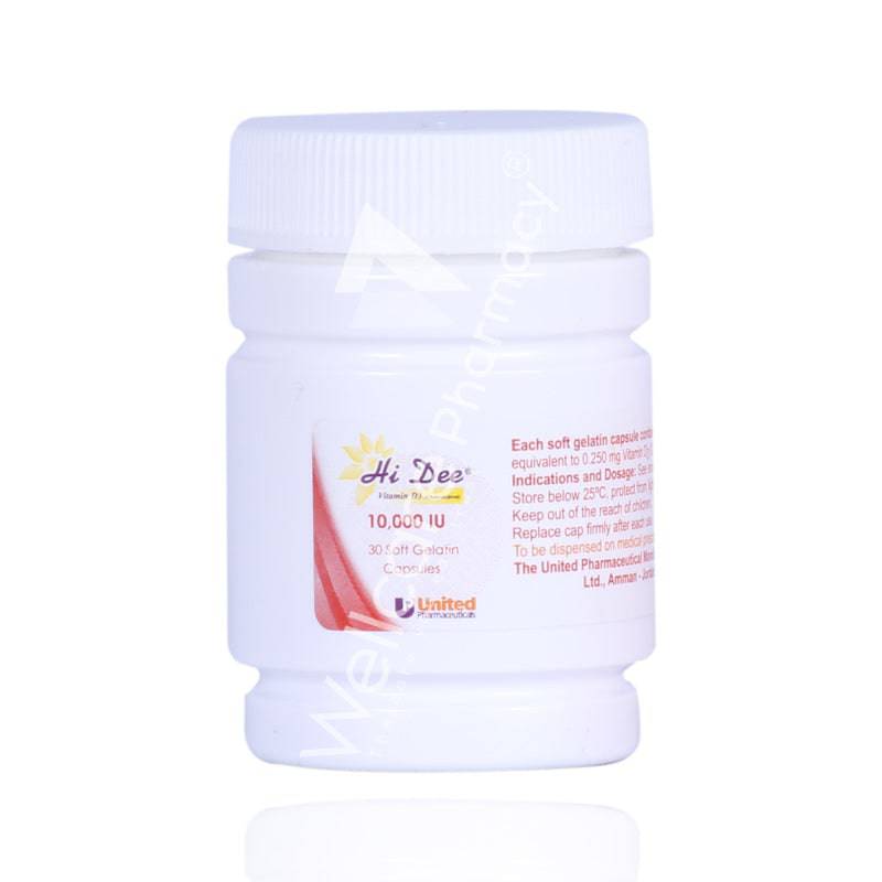 Hi Dee Vitamin D3-10000Iu Capsules 30'S - Wellcare Pharmacy