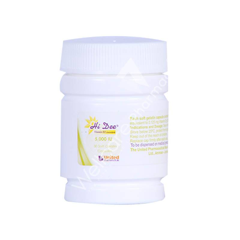 Hi Dee Vitamin D3-5000Iu Capsules 30'S - Wellcare Pharmacy