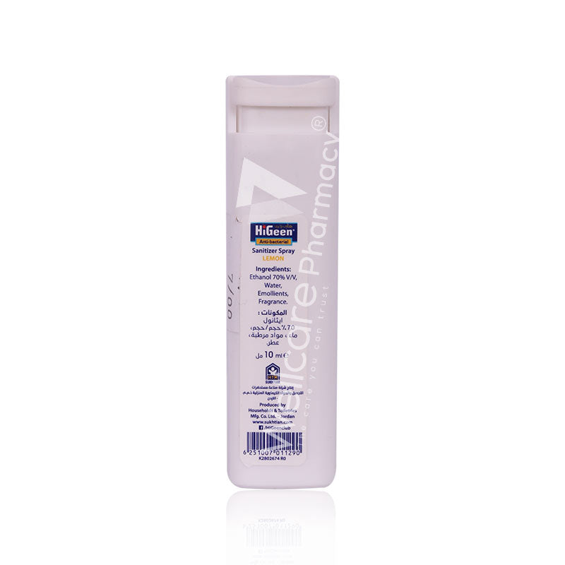 Higeen Hand & Things Sanitizer Spray Lemon 10Ml