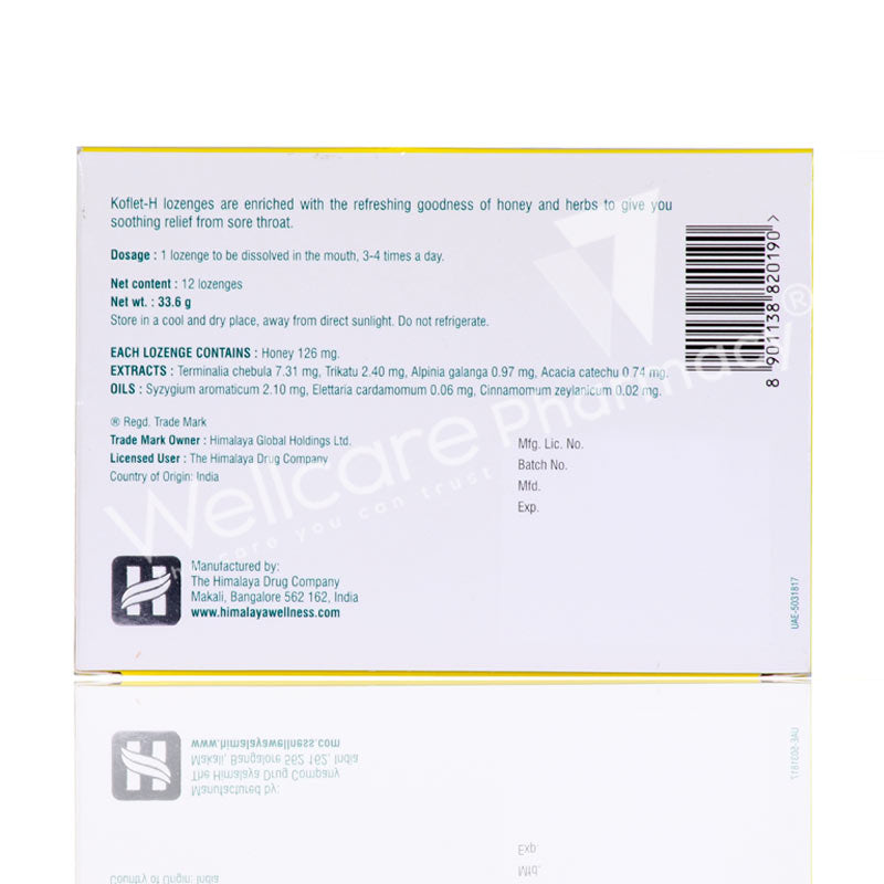 Himalaya Koflet H Lemon Throat Lozenges 12'S