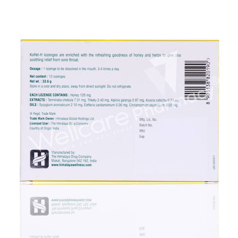 Himalaya Koflet H Lemon Throat Lozenges 12'S - Wellcare Pharmacy