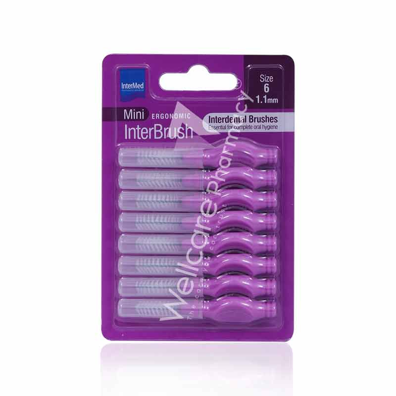 Intermed Ergonomic Interdental Brush Mini Size 1.1Mm 1 X 8'S