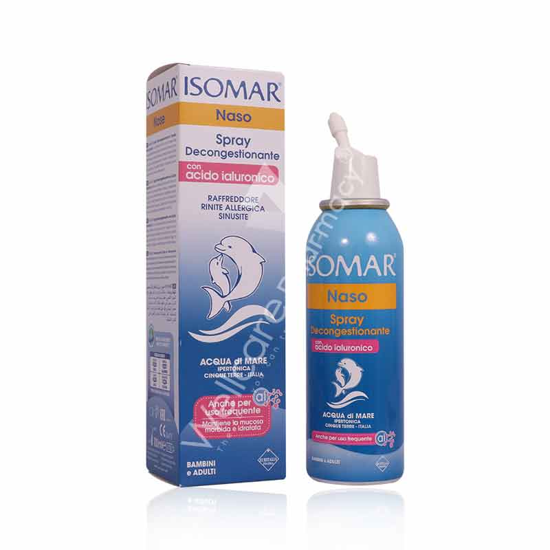 Isomar Nose Decongestant Nasal Spray With Hyaluronic Acid 100Ml-