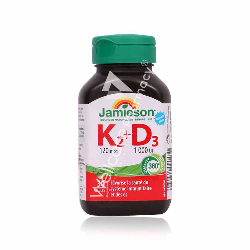Jamieson Vitamin K2 120Mcg+D3 1000Iu Softgels 30'S