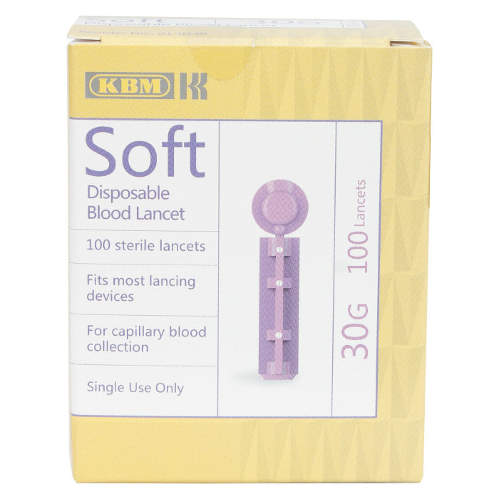 Kbm Soft Disposable Blood Lancet 30G 100'S