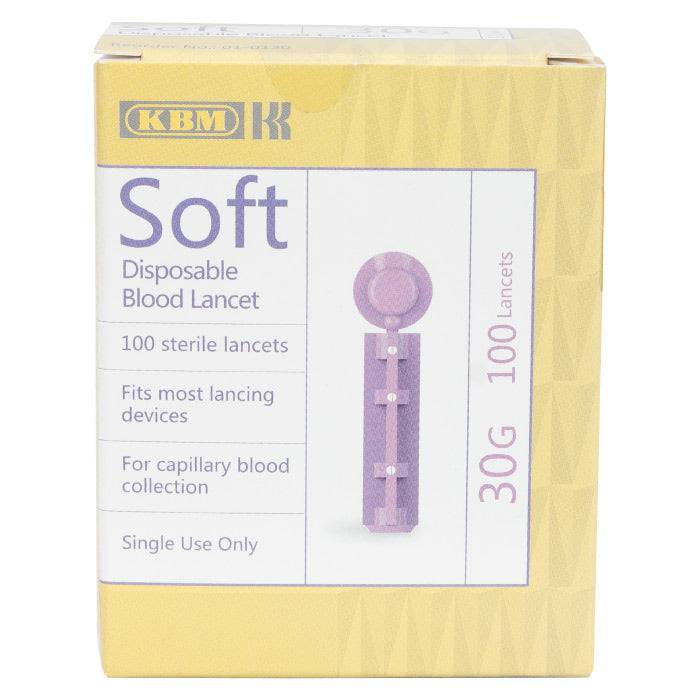 Kbm Soft Disposable Blood Lancet 30G 100'S