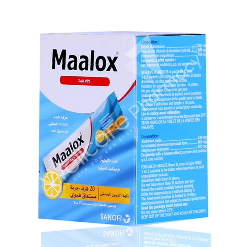 Maalox Suspension Sachets Lemon 20'S