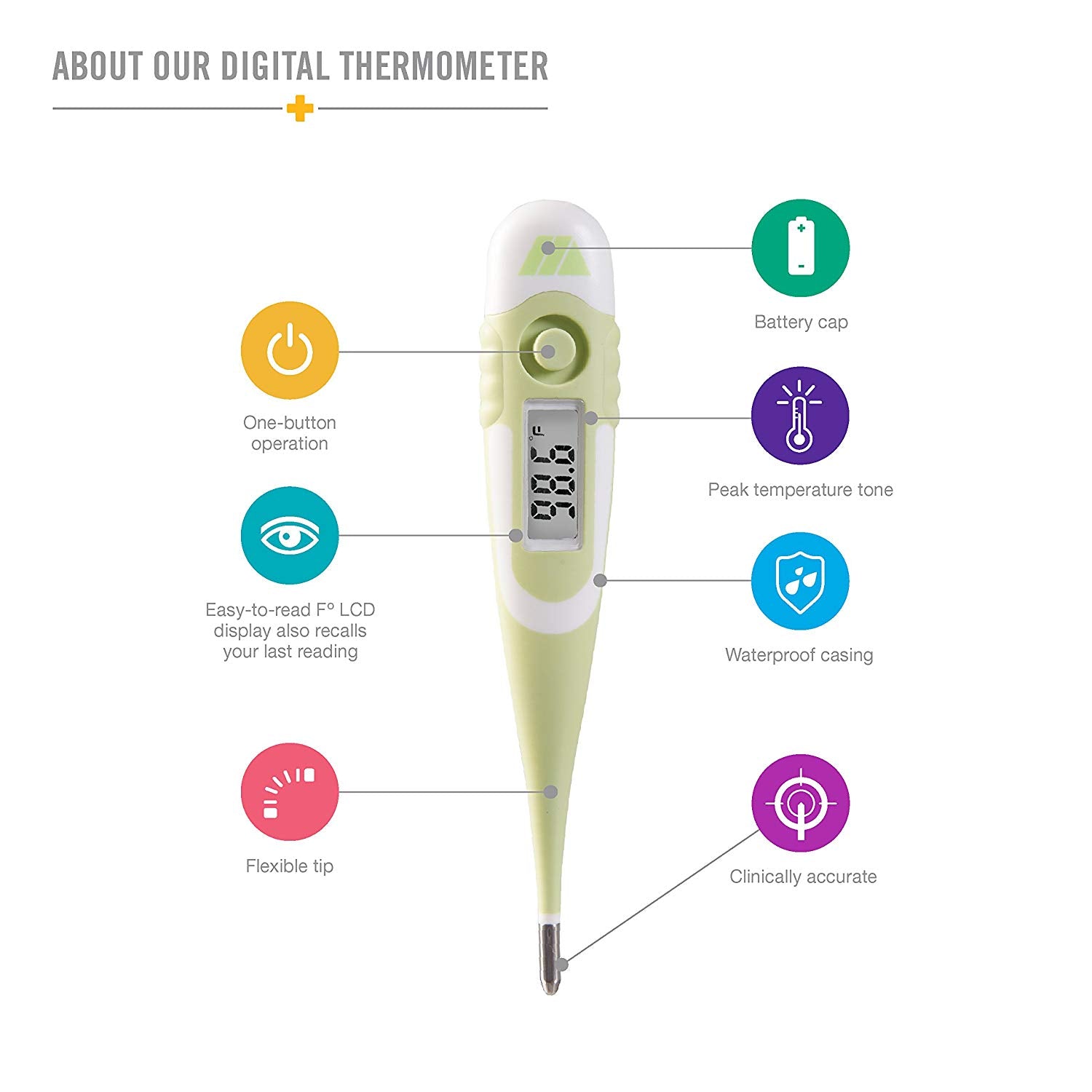 Mabis Mt418 Rigid Tip Digital Thermometer