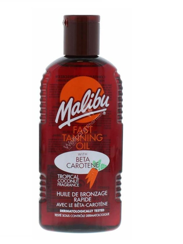 Malibu Fast Tanning Oil Water Reistance Carotene 200Ml