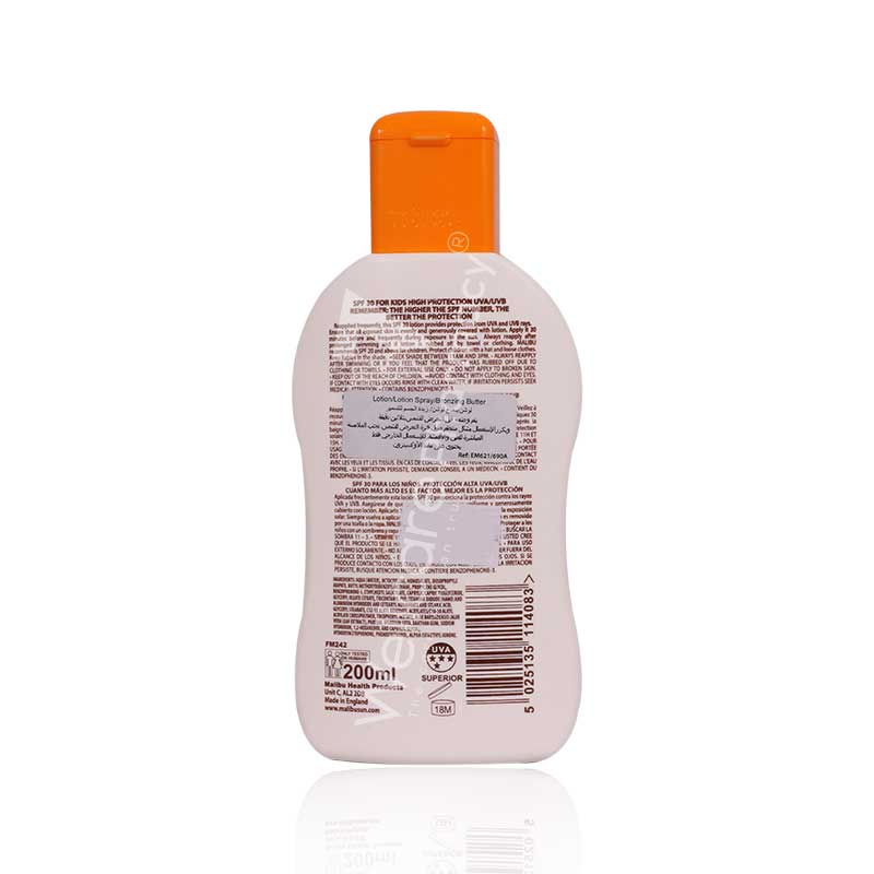 Malibu Kids Sun Protection Spf 30 Lotion 200ml