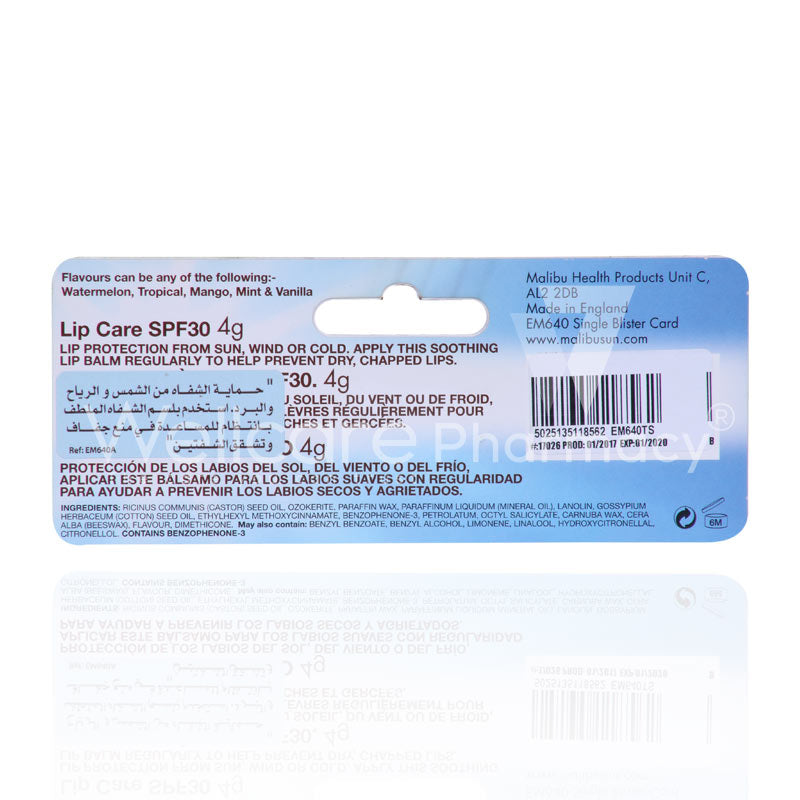 Malibu Spf 30 Tropical Lip Balm 4Gm