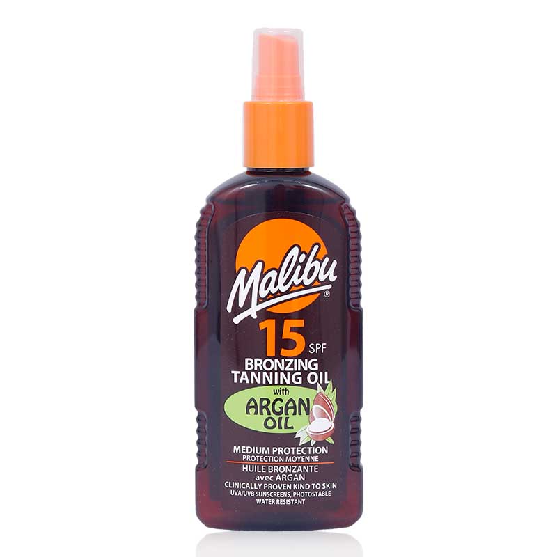 Malibu Spf15 Bronzing Tanning Oil With Argan Oil 200Ml