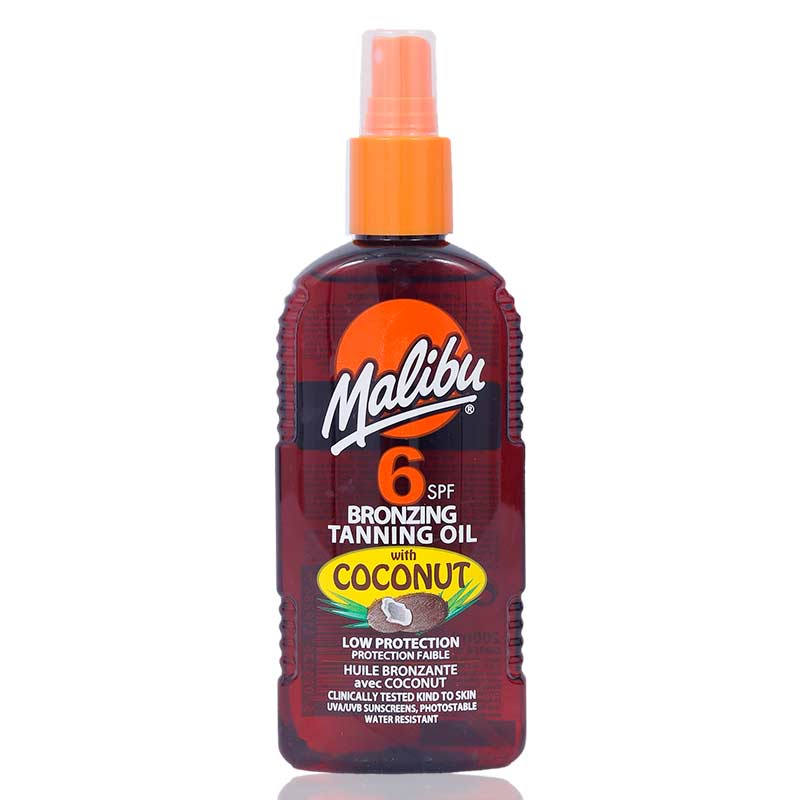 Malibu Spf6 Bronzing Tanning Oil With Coconut 200Ml