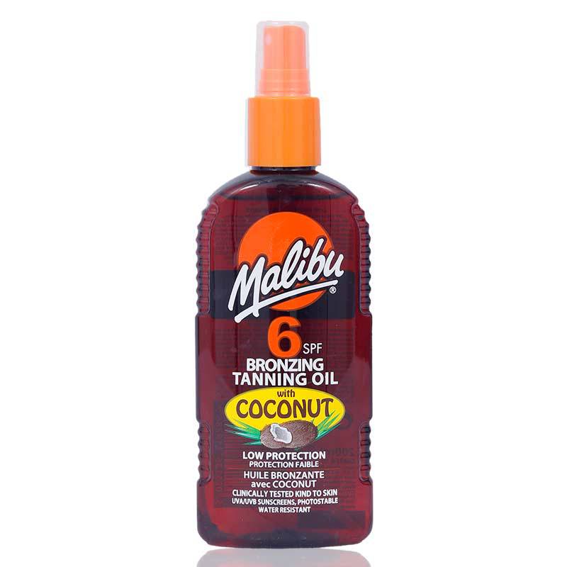 Malibu Spf6 Bronzing Tanning Oil With Coconut 200Ml