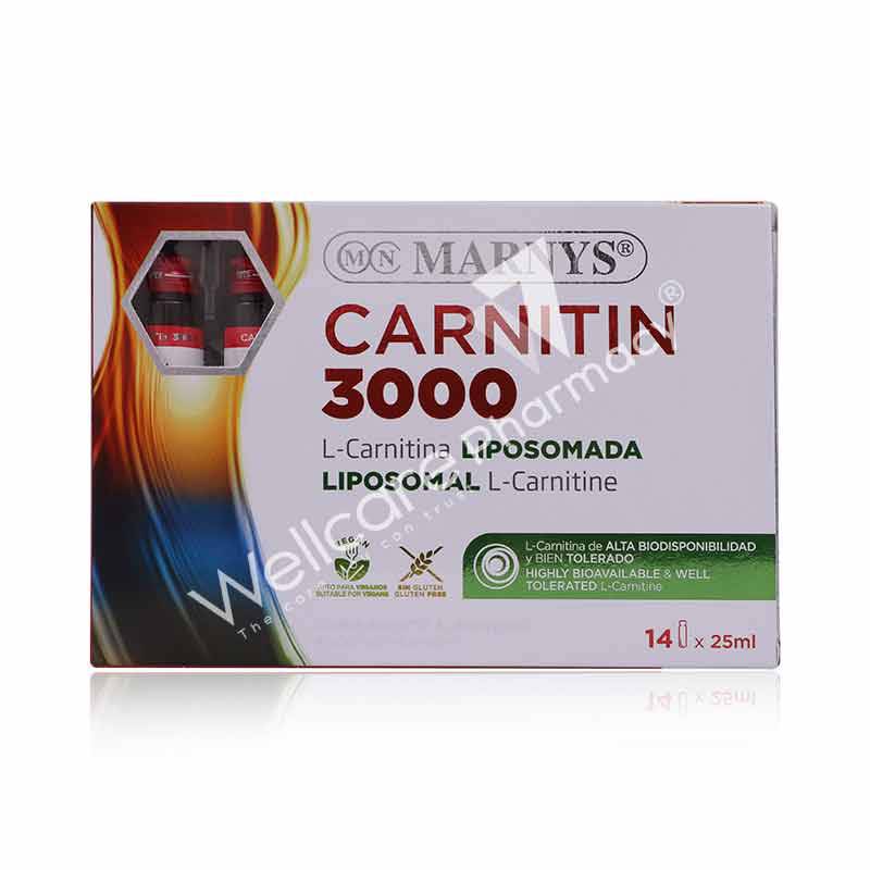 Marnys L-Carnitine 3000Mg Liquid Vials 14X25ml