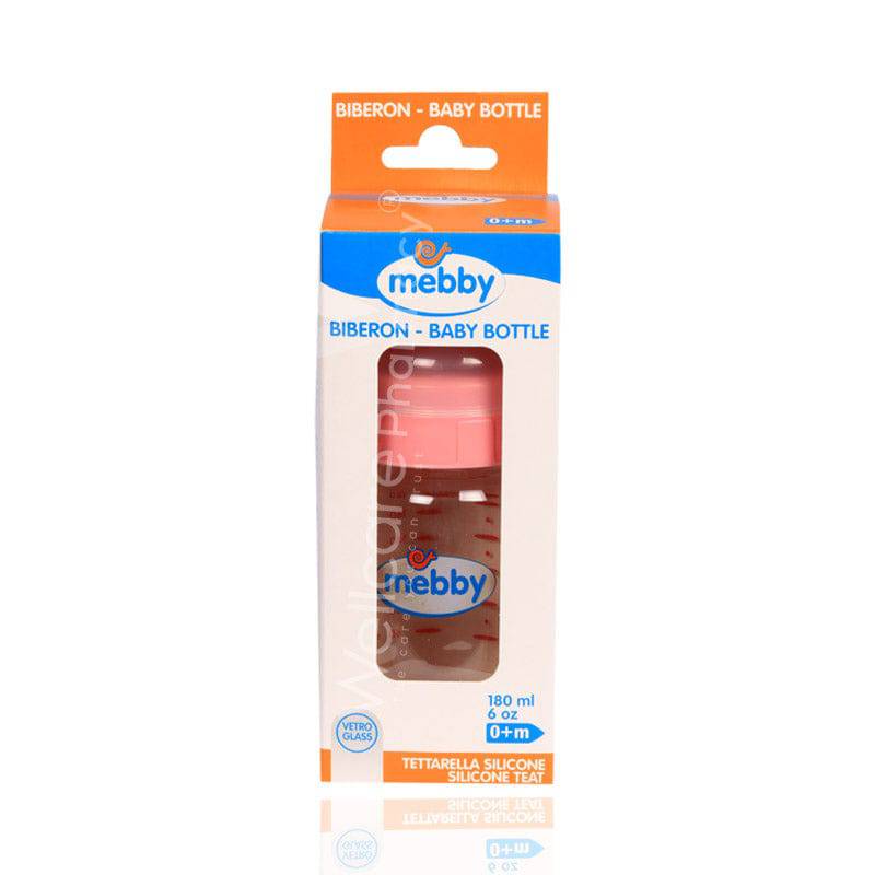 Mebby Glass Feeding Bottle 0M+ 180Ml