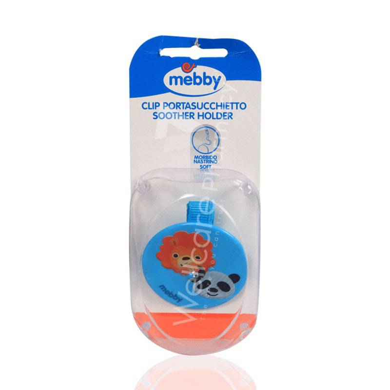 Mebby Soother Holder Clip Boy Blue 1'S