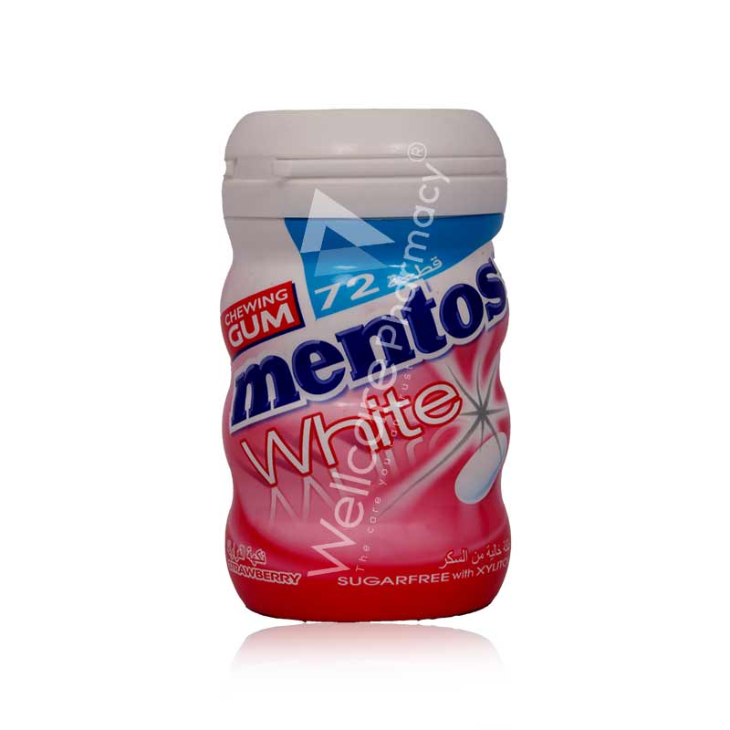 Mentos White Chewing Gum Strawberry 72'S