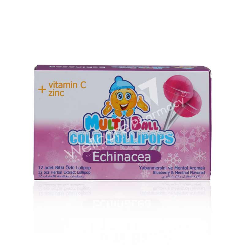 Multiball Cold Lollipops Echinacea Sugar Free 12'S