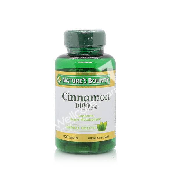 Natures Bounty Cinnamon 1000Mg Capsules 100'S - Wellcare Pharmacy