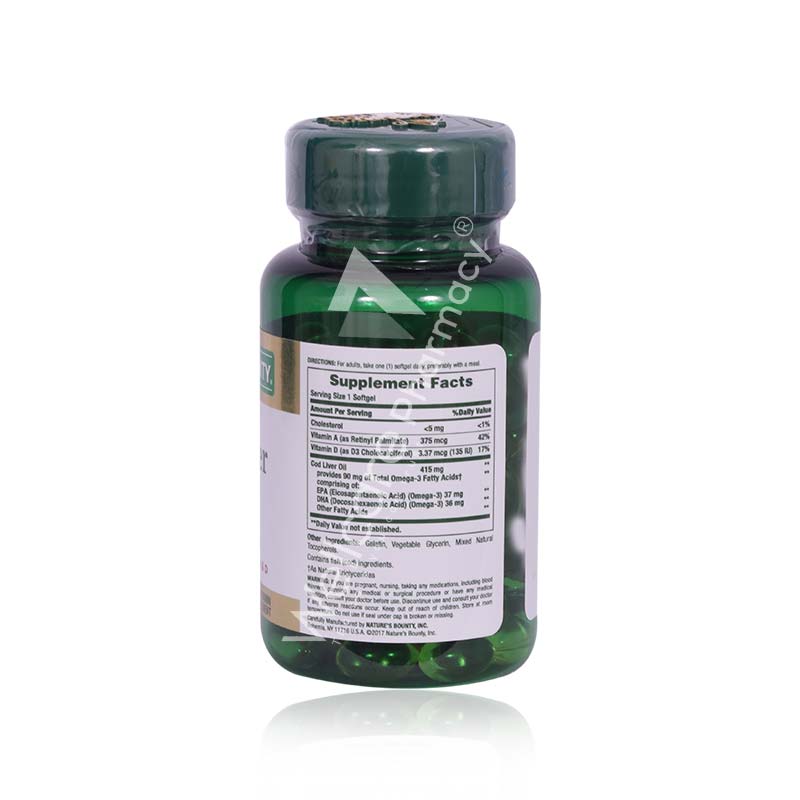 Nature's Bounty-Cod Liver Oil Capsules 1X100's - Wellcare Pharmacy