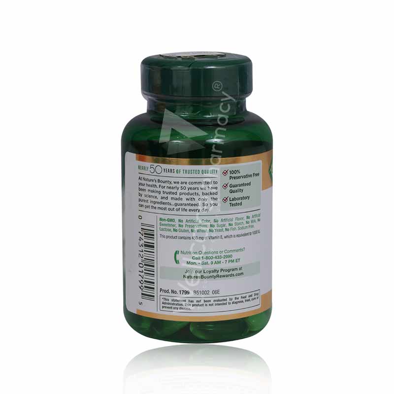 Natures Bounty- E 1000Iu Pure Dl Alpha Capsules 60'S - Wellcare Pharmacy
