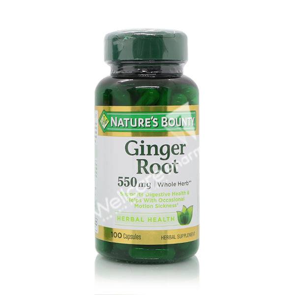 Natures Bounty Ginger Root 550Mg Capsules 100'S - Wellcare Pharmacy