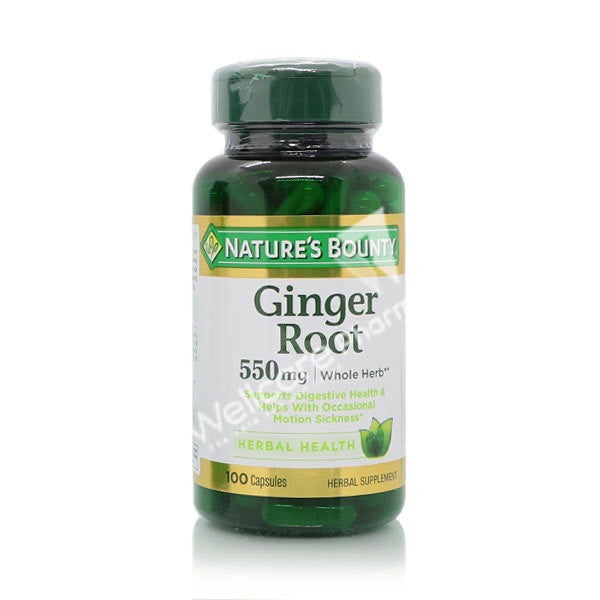 Natures Bounty Ginger Root 550Mg Capsules 100'S