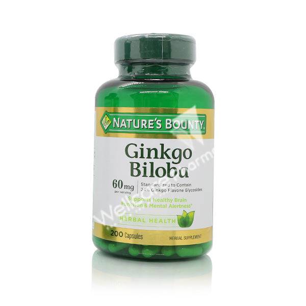 Natures Bounty Ginkobiloba 60Mg Capsules 200'S - Wellcare Pharmacy