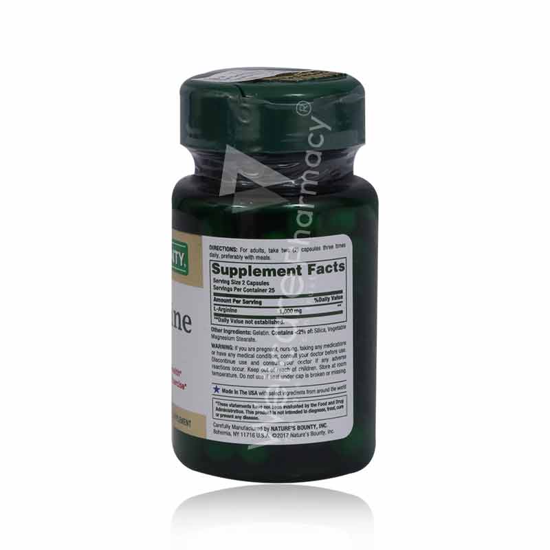 Nature's Bounty L-Arginine 500Mg Capsules 50'S - Wellcare Pharmacy