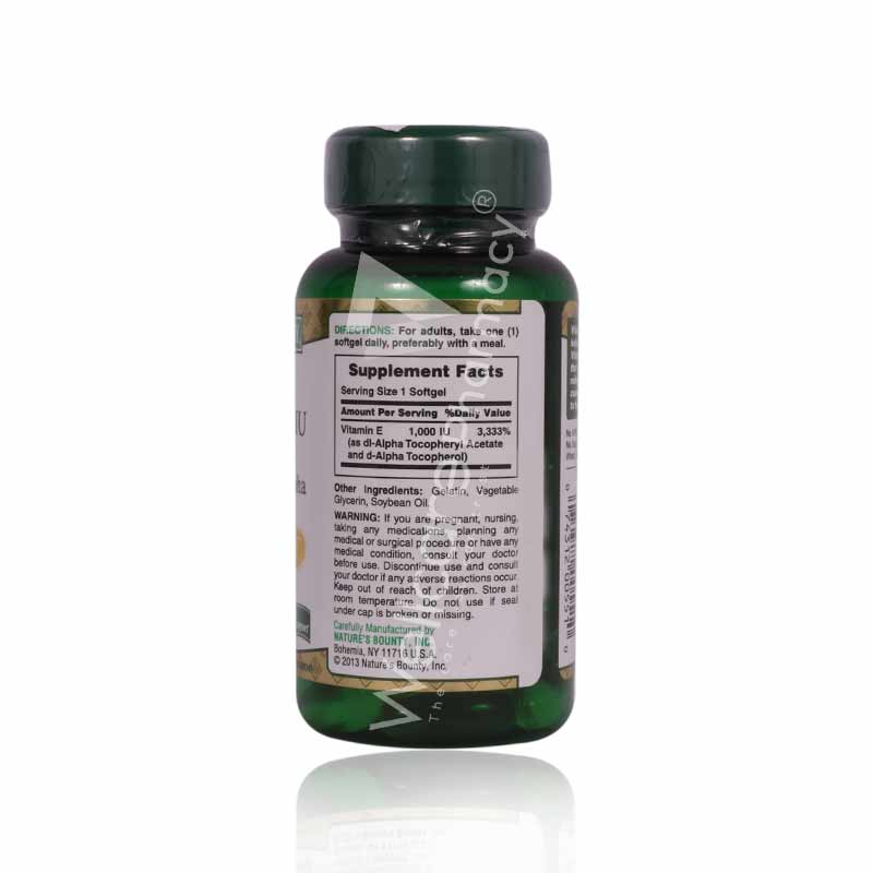 Nature's Bounty Vitamin E 1000 Iu Softgel 50'S - Wellcare Pharmacy