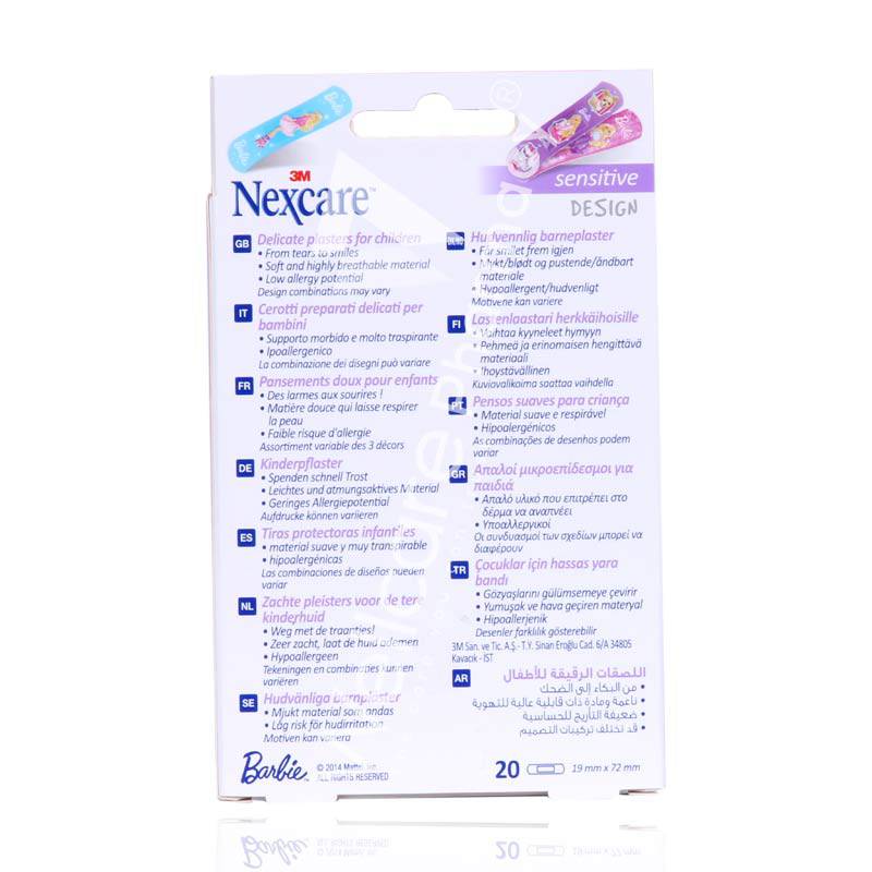 Nexcare Barbie Sens Design Plaster 20'S - Wellcare Pharmacy