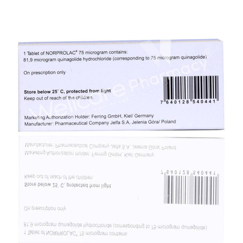 Norprolac 75Mcg Tablets 30'S - Wellcare Pharmacy