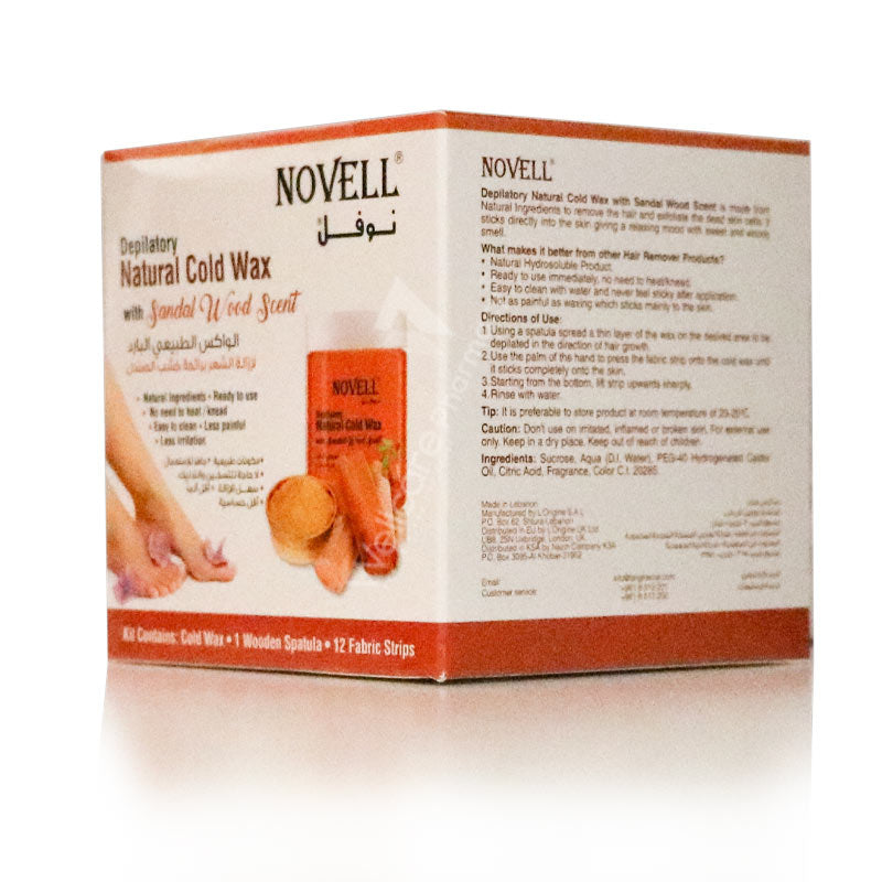 Novell Depilatory Natural Cold Wax Sandal Wood 380Gm
