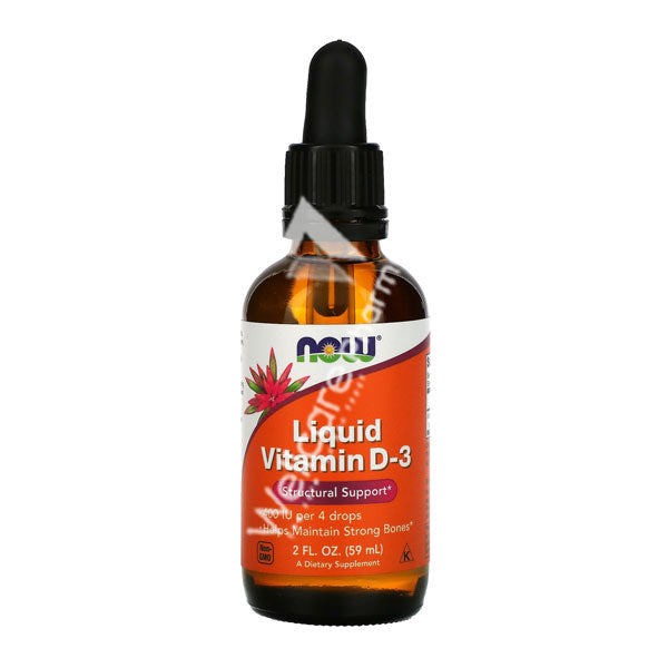 Now Liquid Vitamin D3 400iu/4 Drops 59ml - Wellcare Pharmacy