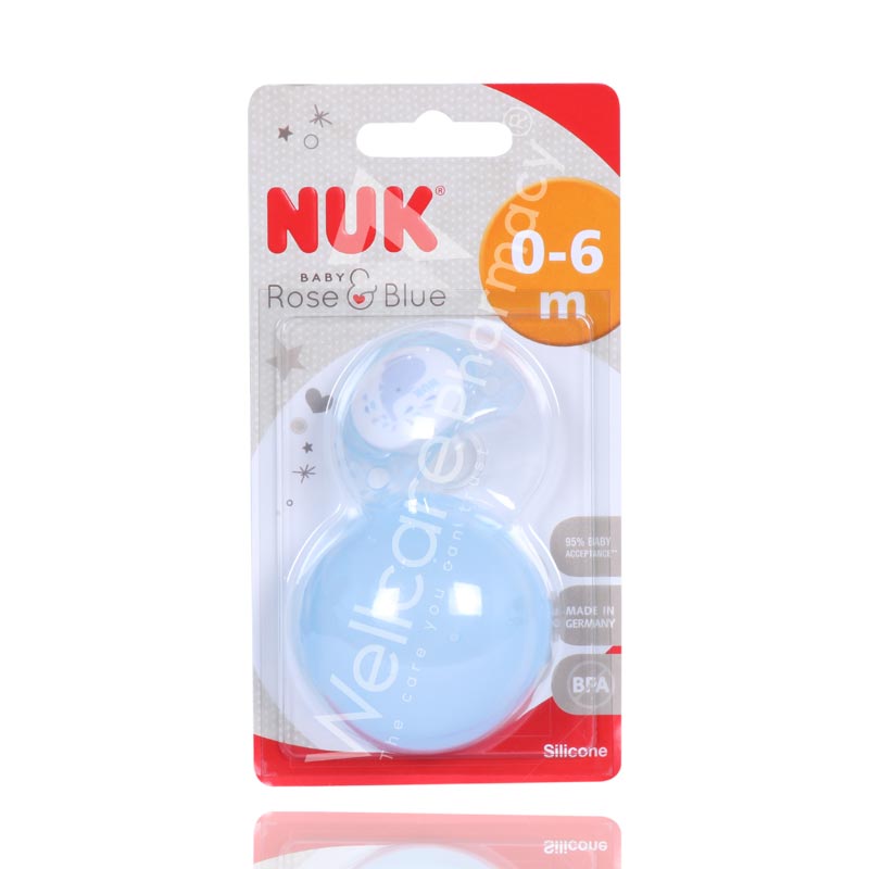 Nuk Rose Blue 0 To 6 Months Soother 1'S