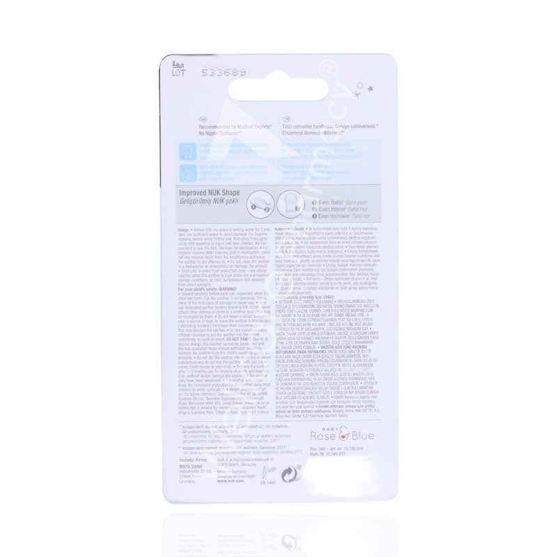 Nuk Rose Blue 0 To 6 Months Soother 1'S