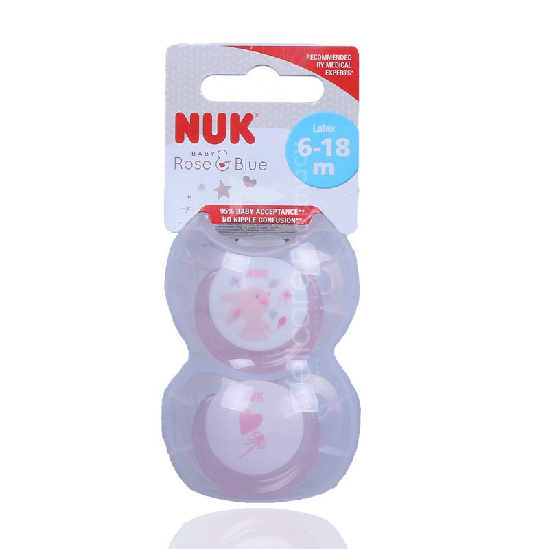 Nuk Rose Blue 6-18M Soother 2'S
