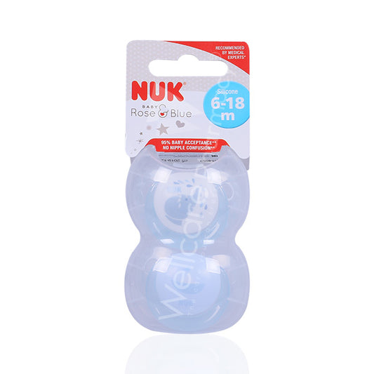 Nuk Rose & Blue  Silicone Pacifier S2  6-18 Months 1'S