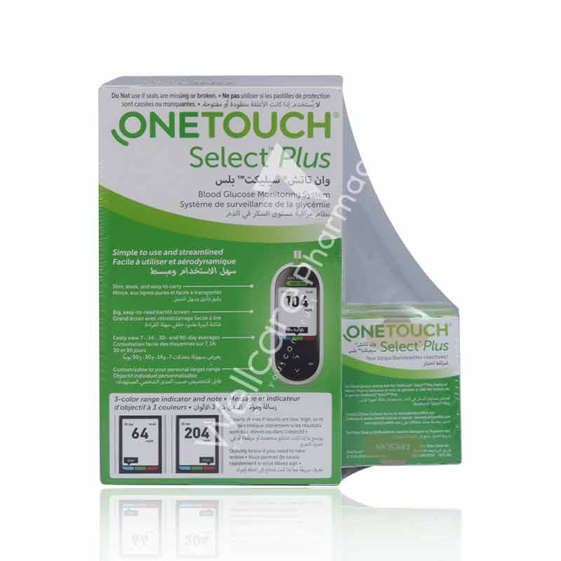 One Touch Select Plus Blood Glucose Monitoring System+100Strips
