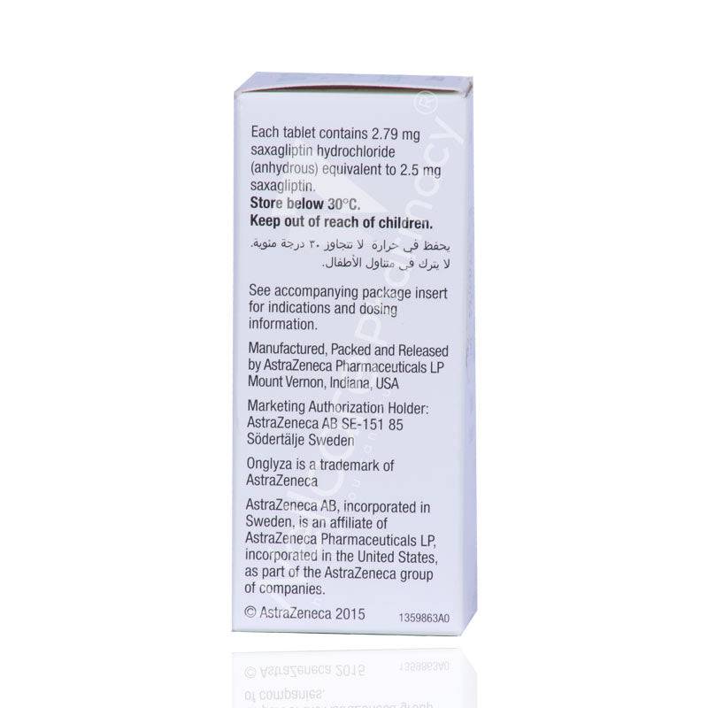 Onglyza 2.5Mg Tablets 30'S - Wellcare Pharmacy