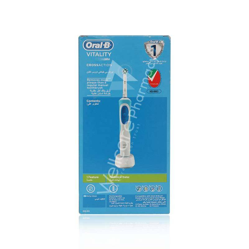 Oral B Vitality Crossaction 2D Rechargeable Tooth Brush 1'S - Wellcare Pharmacy